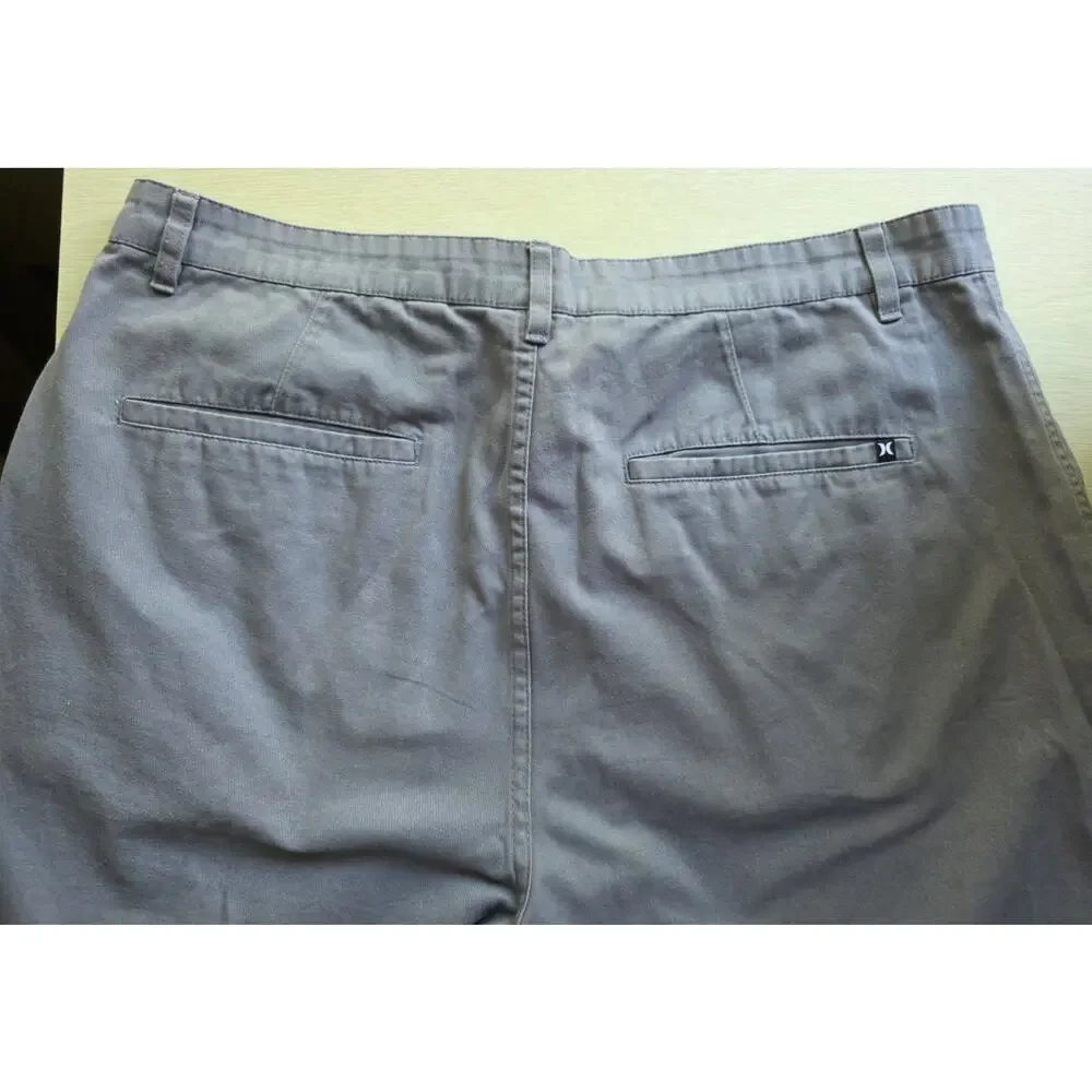 Hurley Men’s Gray Shorts Size 36 Flat Front Casual Golf Walking 8